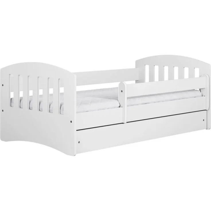 Kids Collective Kinderbett 80x160 & 80x180 cm mit Matratze Rausfallschutz Lattenrost & Schublade, 80x180 cm in weiß, Mädchen Jungenbett Jugendbett – Bild 4