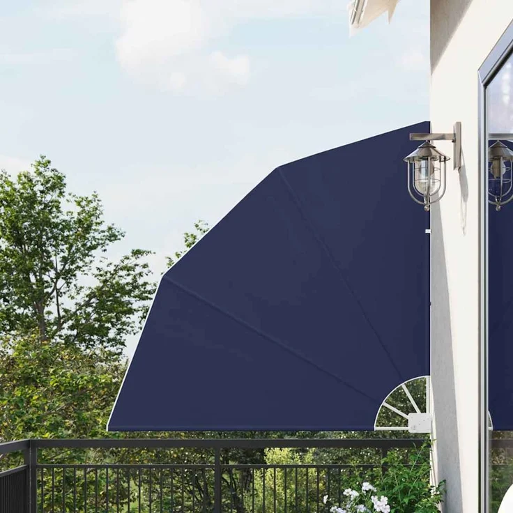 vidaXL Balkon Sichtschutz 140 x 140 cm Polyester Marineblau 42000924 – Bild 1
