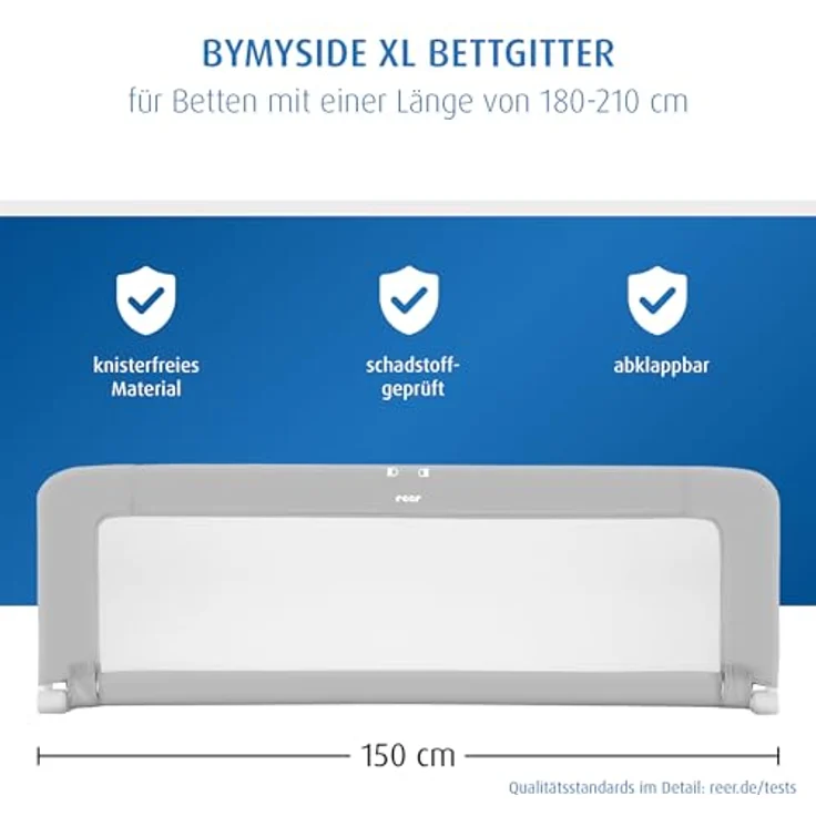 REER 'ByMySide' Bettschutzgitter grau, 150 cm – Bild 4