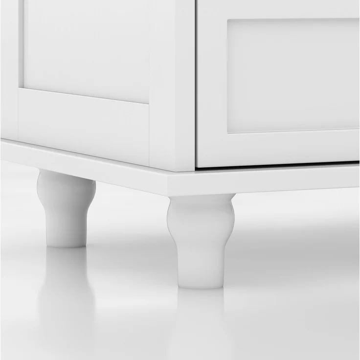 Aufbewahrungsschrank 71 x 38 x 106,5 cm in Weiß mit gewölbten Glastüren und 2 Schubladen – Bild 8