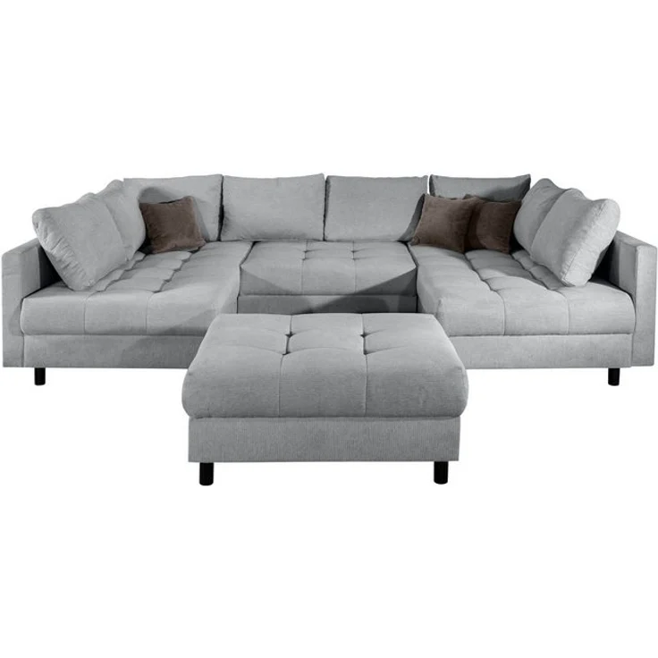 COLLECTION AB Wohnlandschaft Toni U-Form, B: 298 cm, mit Hocker & 3 Zierkissen, Federkern – Bild 4