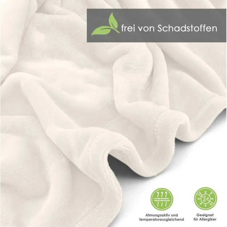 Wohndecke Premium Super Soft Flanell Kuscheldecke Sofadecke, heimtexland, super weich und flauschig, Allergiker geeignet, atmungsaktiv – Bild 2