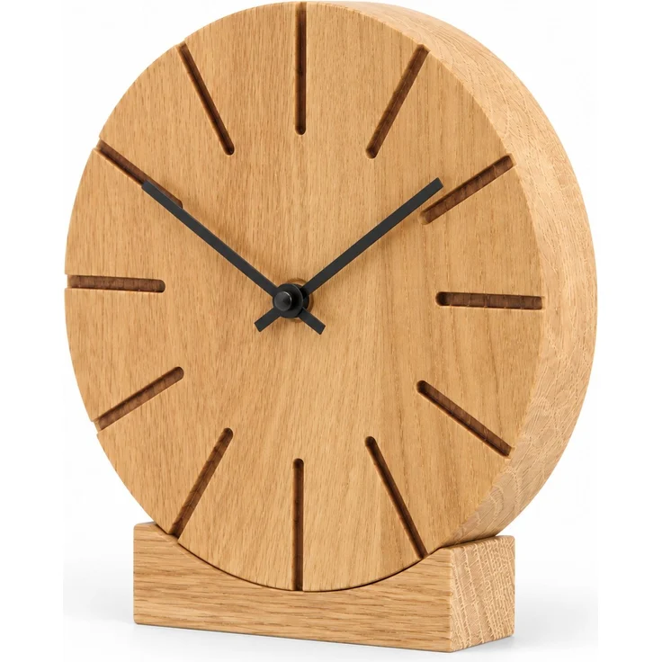 Natuhr Wanduhr F5401 Boom Wand- und Tischuhr aus Massivholz Eiche – Eiche natur – 17 × 17 × 4 cm – Bild 2