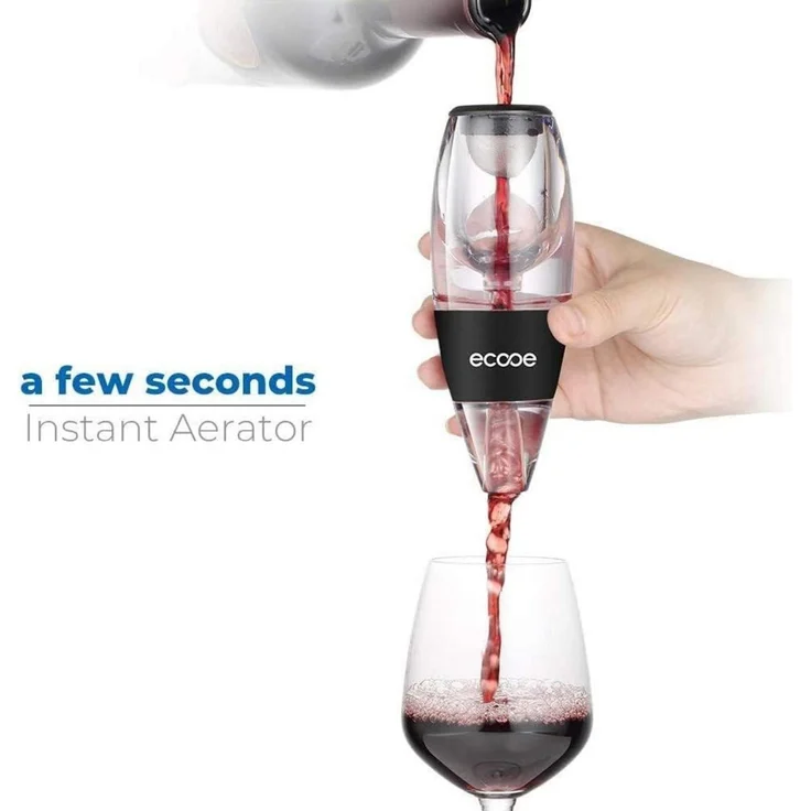 ecooe Wein Dekanter Aerator Set mit massivem Stand und Reisetasche – Bild 2