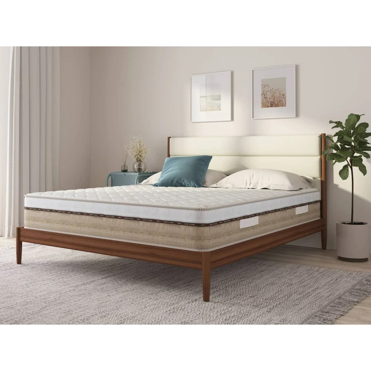 Dmora Doppelmatratze Cutler, Produkt aus Memory-Schaum, Schlafzimmermatratze, Schlafunterstützung, Made in Italy, 180x200 h25 cm, Weiß – Bild 9