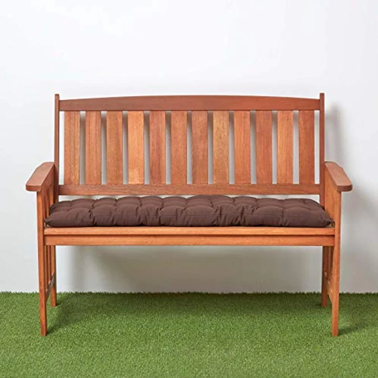 Homescapes Stuhlkissen 2er Bankauflage braun 100% Baumwolle – Bild 3