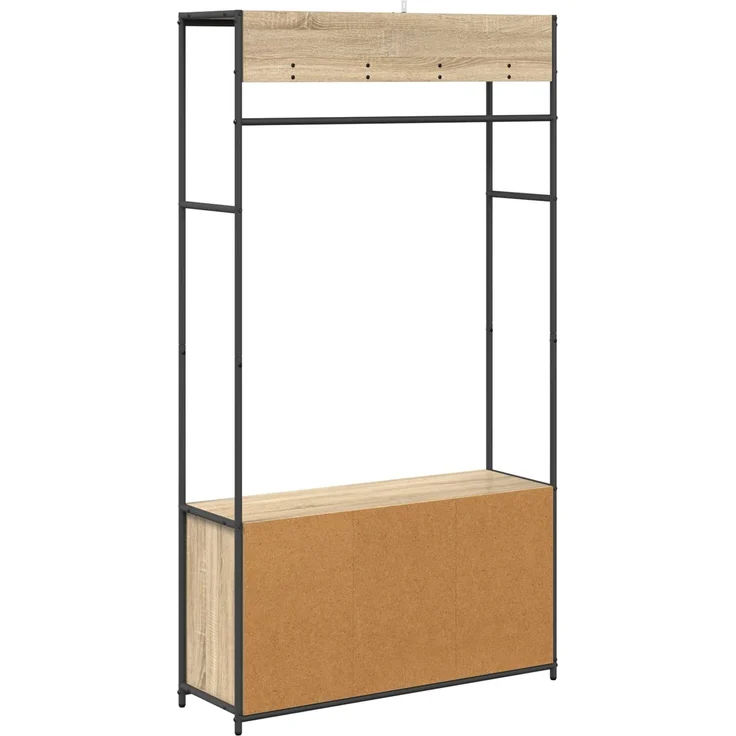 vidaXL Garderobenständer mit Schuhbank Sonoma-Eiche Holzwerkstoff 8012033 – Bild 5