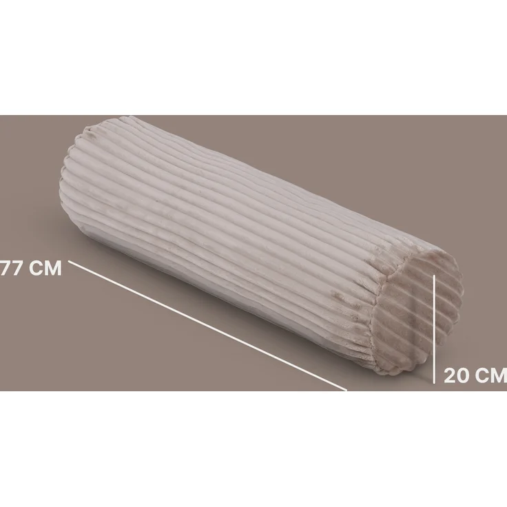 Sofakissen 70 x Ø20cm ( 2er Pack / Hellbraun ) Cord Optik - Kuschelig weicher Bezug mit Reißverschluss - Kissen - Öko Tex - Sofakissen, Dekokissen – Bild 2