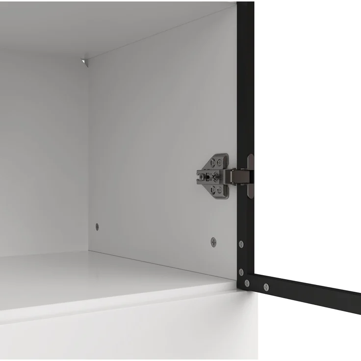 DESVIAE Regal Vitrine Weiß aus PB – 60x180x40 cm – Glastüren, LED-Beleuchtung – Bild 9