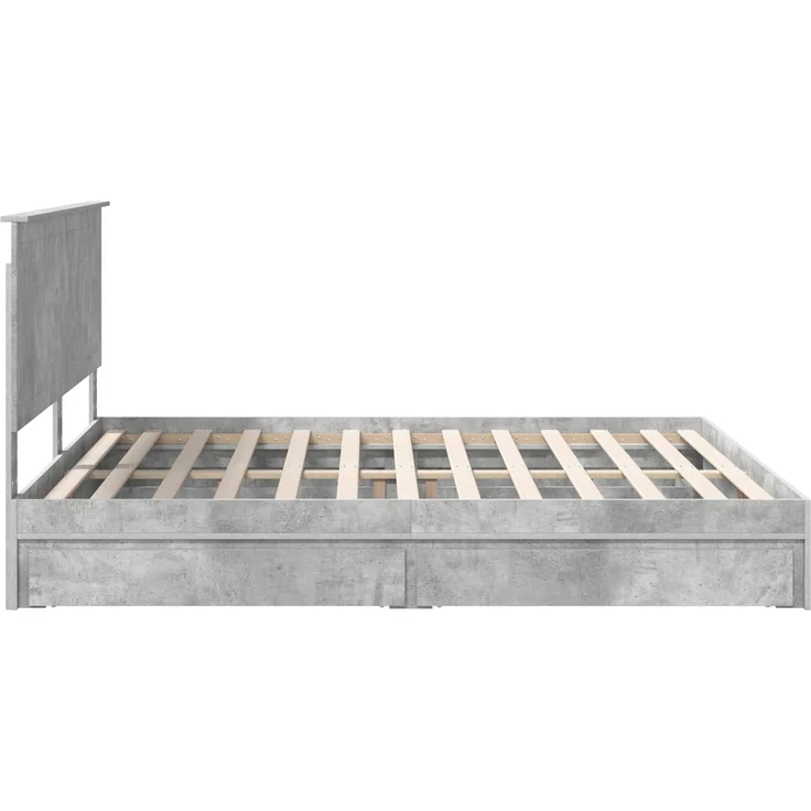 vidaXL Aufbewahrungsbett Beton Grau 180 x 200 cm Holzwerkstoff 3411183 – Bild 8