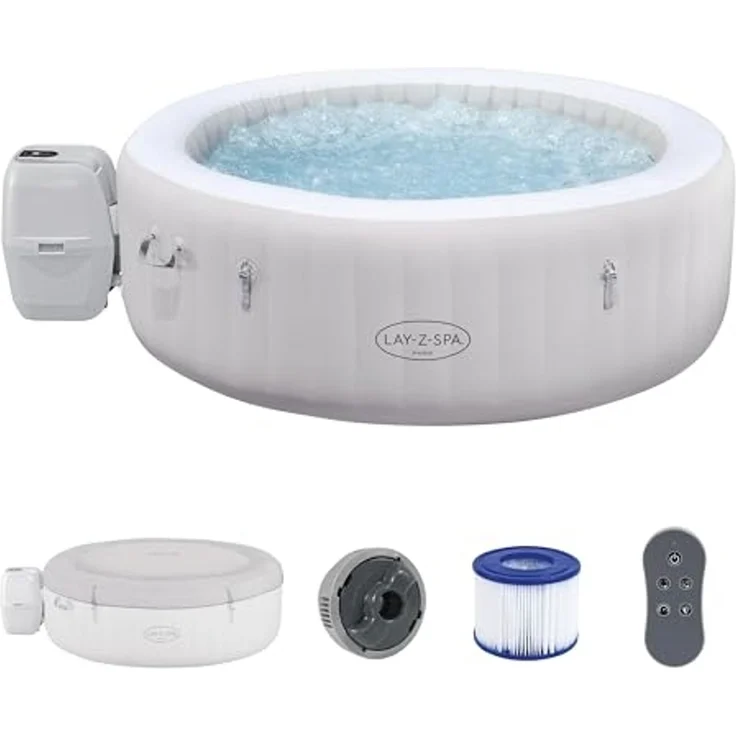 Bestway 'Lay-Z-Spa Paris AirJet' LED Whirlpool Outdoor für 6 Personen, TriTech-Material grau, Ø 196x66 cm – Bild 1