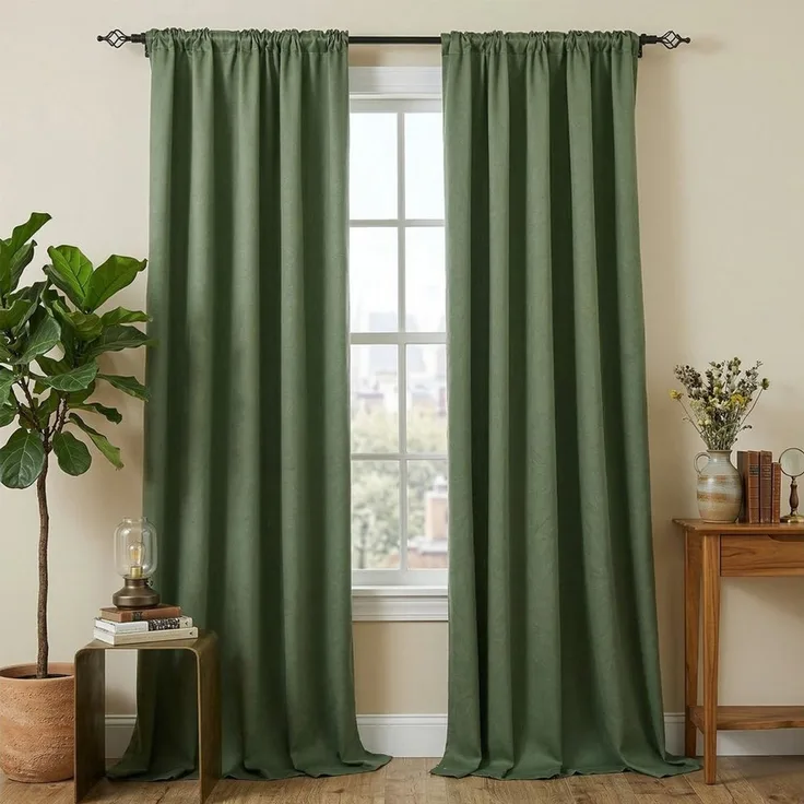SERBASIC Verdunkelungsvorhang Blumenvorhang Kräuselband Blickdicht Vorhang, Thermo Hitzeschutz (2 St), Multifunktionsband, verdunkelnd, Polyester, für Wohnzimmer, Schlafzimmer