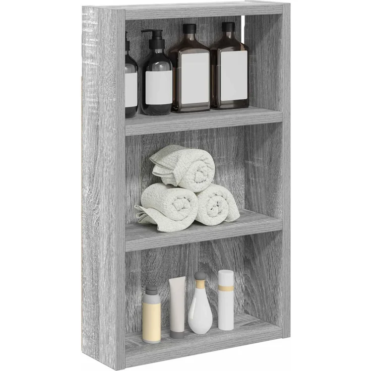 vidaXL Badezimmer-Wandschrank mit Regal Graues Sonoma 30 x 10 x 50 cm 889316 – Bild 3