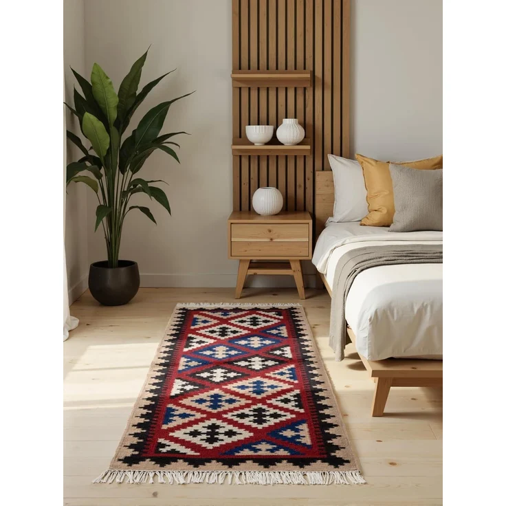 HANSE Home Teppich Kelim Rami, rechteckig, Höhe: 3 mm, Wolle, Baumwolle, Natur, Handgewebt, orientalisch, Boho, traditionell – Bild 1