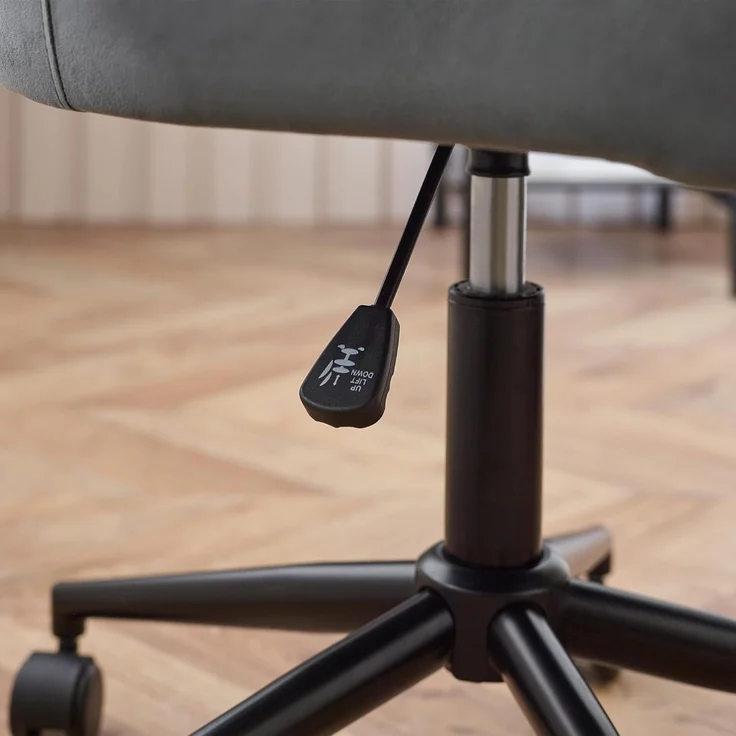 Julian Bowen Luxuriöser Bürostuhl aus grauem Samt, 52x60 cm – Bild 6