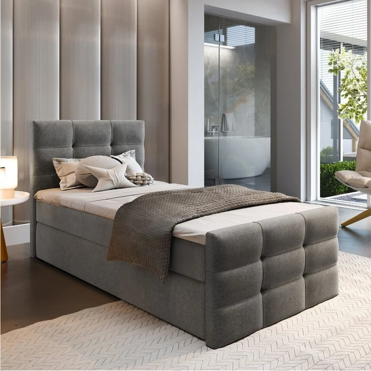 Masseno Boxbett AMON 90x200 cm mit Bonell Matratze und Topper – Bild 1
