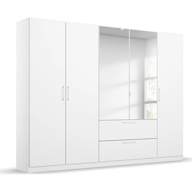 OTTO home Drehtürenschrank Kleiderschrank Schrank Garderobe Wäscheschrank CHALLENGER (Breiten 181/226 cm, Höhen 197/210 cm) mit Spiegeltüren und geräumigen Schubladen MADE IN GERMANY – Bild 5