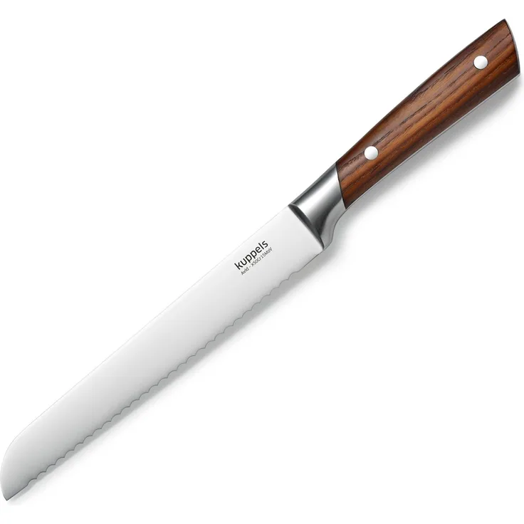 Kuppels Brotmesser AVID, sehr scharfe Messerklinge, eleganter Nietengriff aus Eschenholz