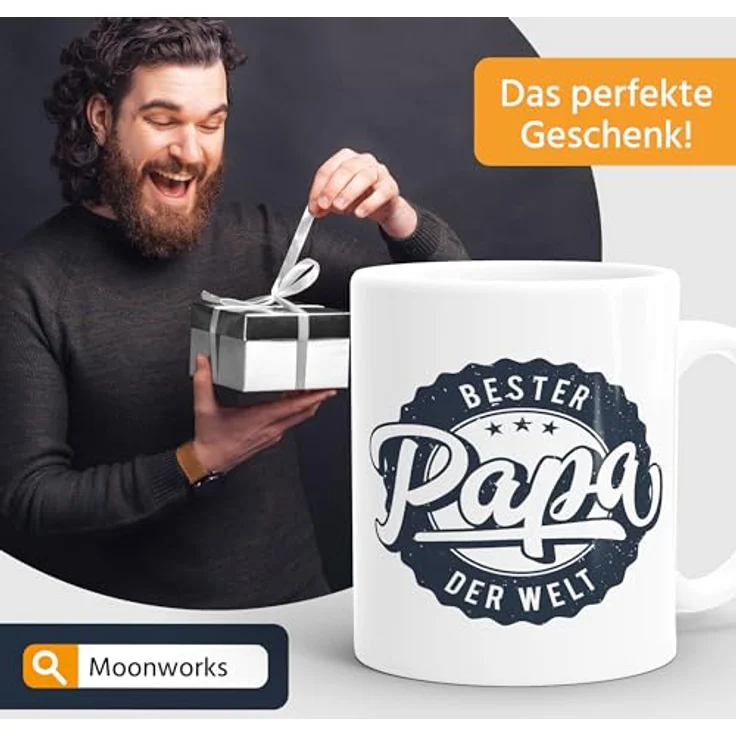MoonWorks Tasse Kaffeetasse Bester Papa der Welt Geschenk Geschenktasse MoonWorks®, Keramik – Bild 5