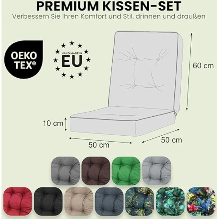 Bjird Bankauflage Venus 50 cm, 60 cm, 100 cm, 120 cm, 150 cm, 180 cm, (1 St), für Gartenbank und Hollywoodschaukel – Bild 7