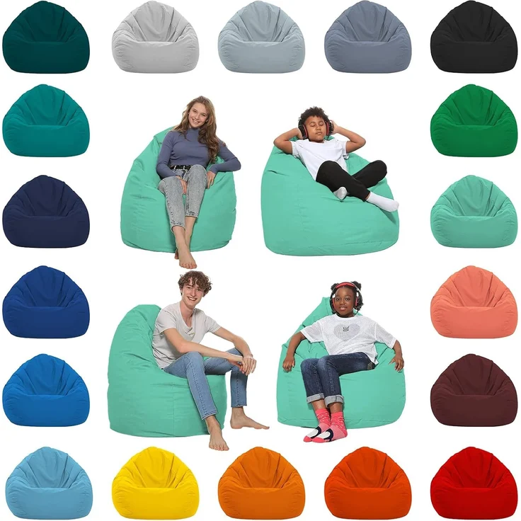 HomeIdeal - Sitzsack XXL Bodenkissen für Erwachsene & Kinder - Geeignet für Gaming oder Entspannen - Indoor wie Outdoor da er Wasserfest ist - mit EPS Perlen, Farbe:Pacificblau, Größe:XXXL – Bild 1