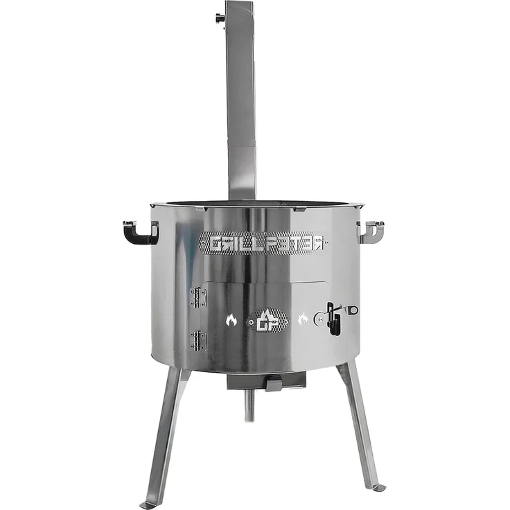 Grillpeter UtschakTimur Ø40 cm aus Edelstahl mit Rauchrohr Kazan aus Gusseisen 12L – Bild 3
