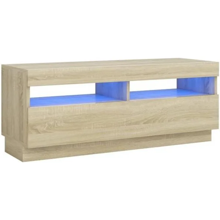 vidaXL TV-Schrank mit LED-Leuchten Sonoma-Eiche 100x35x40 cm 804457