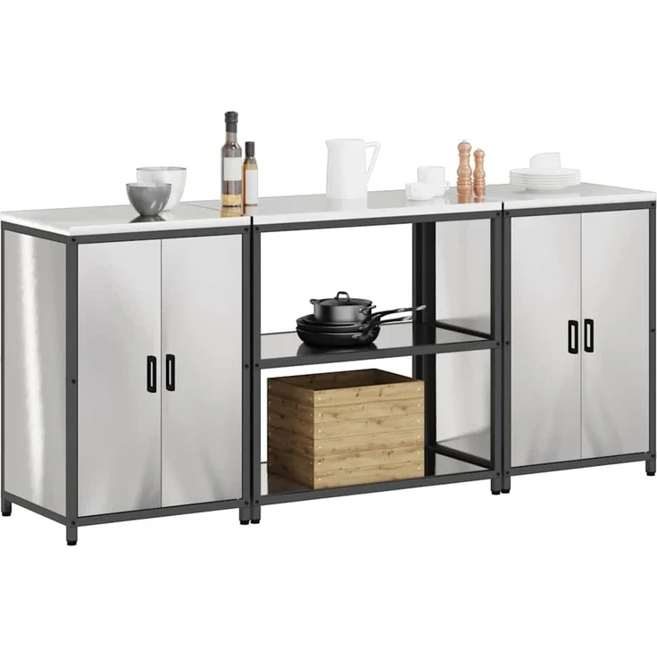 vidaXL Aufbewahrungsset für die Küche HATTEM 3 stk. Silber 3392670 – Bild 3