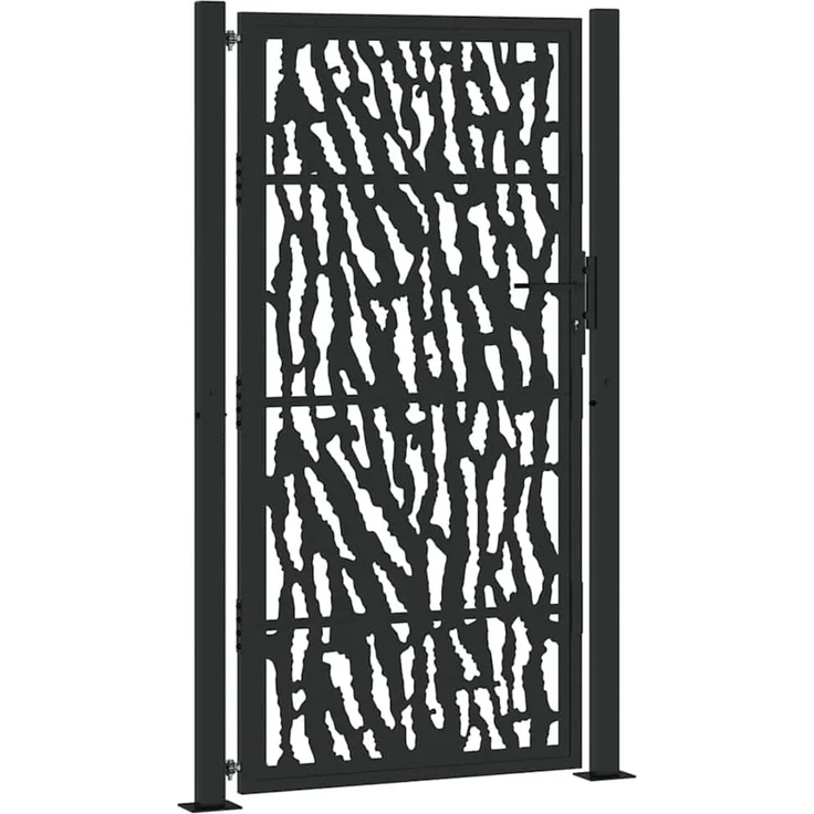 vidaXL Gartentor Schwarz 100x175 cm Stahl Trace Design 4100982 – Bild 2