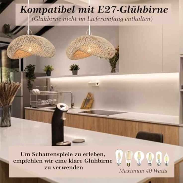 Rattan Lampe Luna M – Bild 5