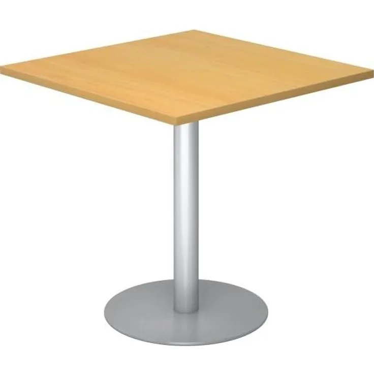 Besprechungstisch STF08 80x80cm Buche Gestellfarbe: Silber