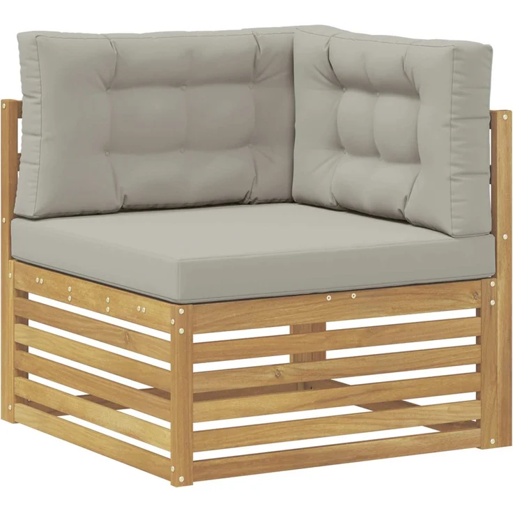 vidaXL Outdoor-Sofagarnitur 4 stk. 4-Sitzer Weiß und Hellgrau 3390416 – Bild 4