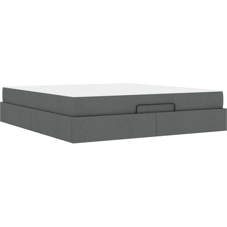 vidaXL Bettgestell mit Matratze mit Matratze 2 pcs Dunkelgrau Stoff 3399509 – Bild 1