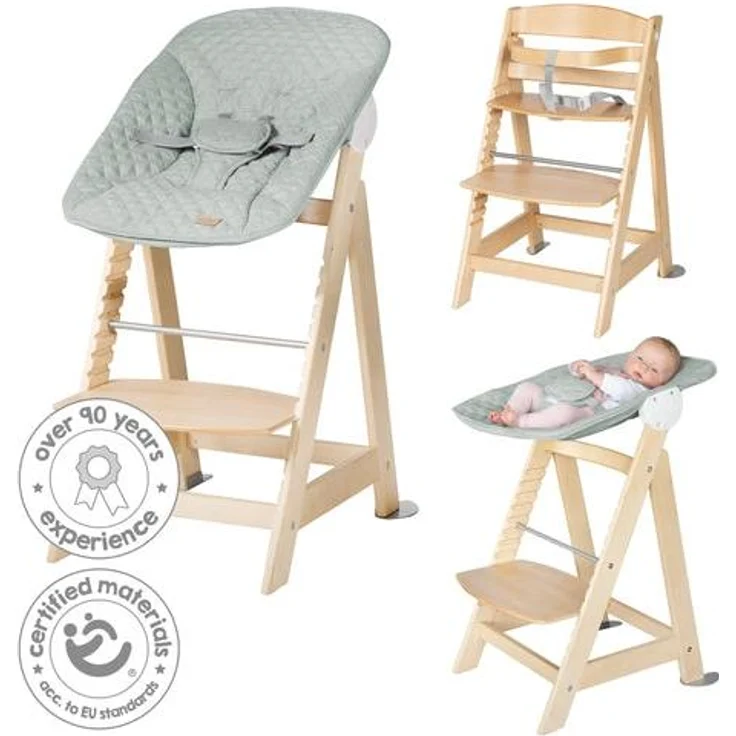 roba Treppenhochstuhl 'Born Up' - Set 2 in 1 - 'roba Style' Frosty green - ab Geburt - Natur – Bild 13