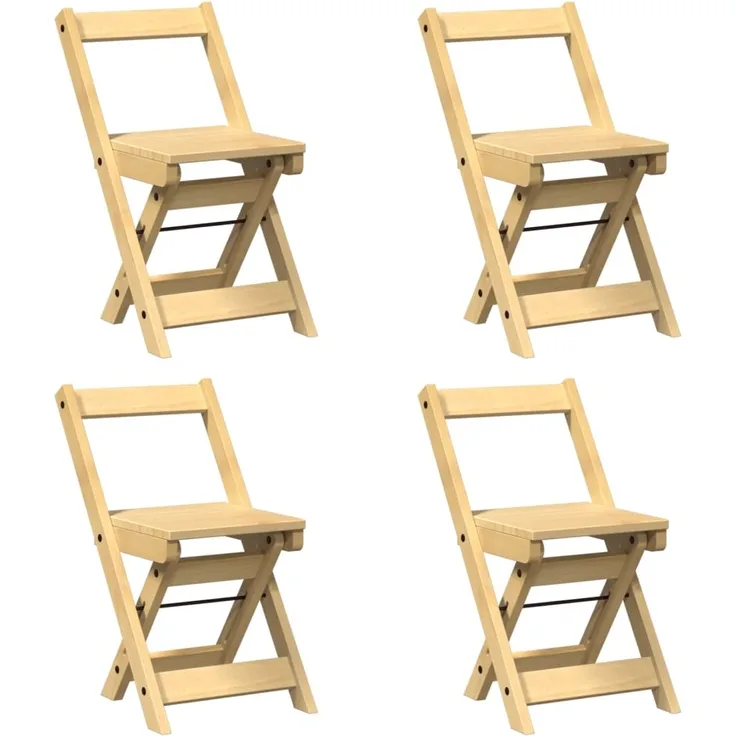 vidaXL Esszimmerstühle Klappbar 4 Stk. Corona Wachsbraun Massivholz 4013434