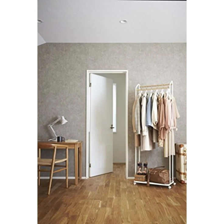 Yamazaki Garderobenständer "Tower", Kleiderständer auf Rollen, Garderobe, fahrbar, mit Ablage, 172cm hoch – Bild 6