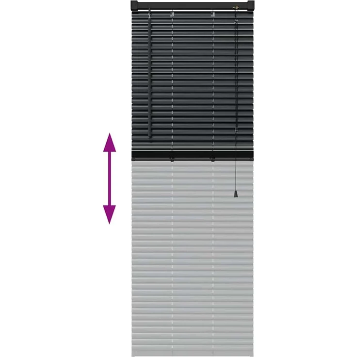 vidaXL Venezianische Jalousien Schwarz 130 x 40 cm Aluminium 42006110 – Bild 12