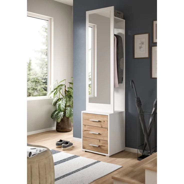 Garderobenkombination (B/H/T: 45x190x38 cm) in Nox Oak Nachbildung – Bild 5