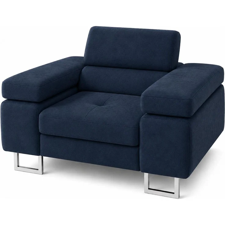 KRISAN MÖBEL Sessel LAZARO in Blau 134 x 90 x 102 cm bequemer Polstersessel mit breiten Armlehnen – Bild 1