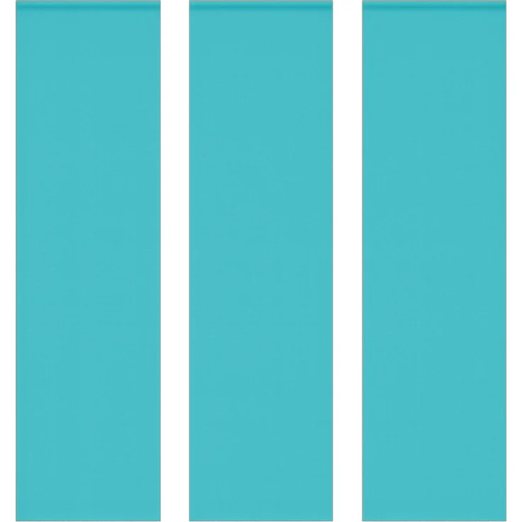 Flächenvorhang mit Klettband, Paneelwagen und Schleuderstab, ( BxL ) 60x245 cm in , blickdichte Schiebegardine mit Klett in vielen Farben Türkis – Bild 3