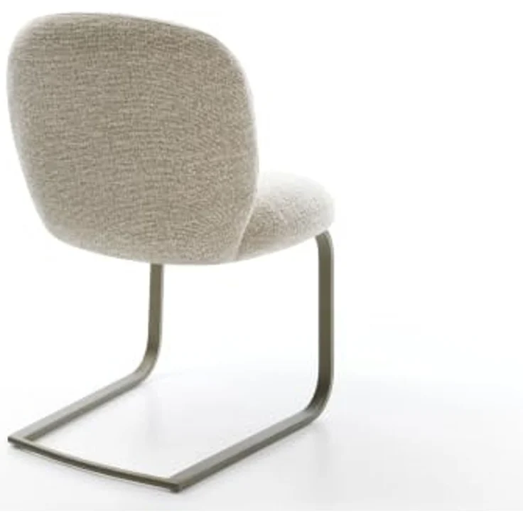 Freischwinger Nube-Flex Webstoff Soft Beige Freischwinger flach Effektfinish Titan Taschenfederkern – Bild 7
