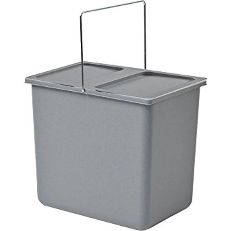 Hailo Inneneimer 1094079 mit Deckel hellgrau 18 L 316 x 226 x 286 mm – Bild 1