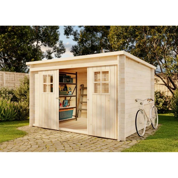 Alpholz Gerätehaus Vera Gerätehaus aus Holz Geräteschrank mit 19 mm Wandstärke Gartenhaus mit Montagematerial – Bild 3