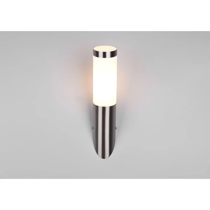 Moderne LED Außenwandleuchte aus Edelstahl in Silber, Höhe 39cm – Bild 6