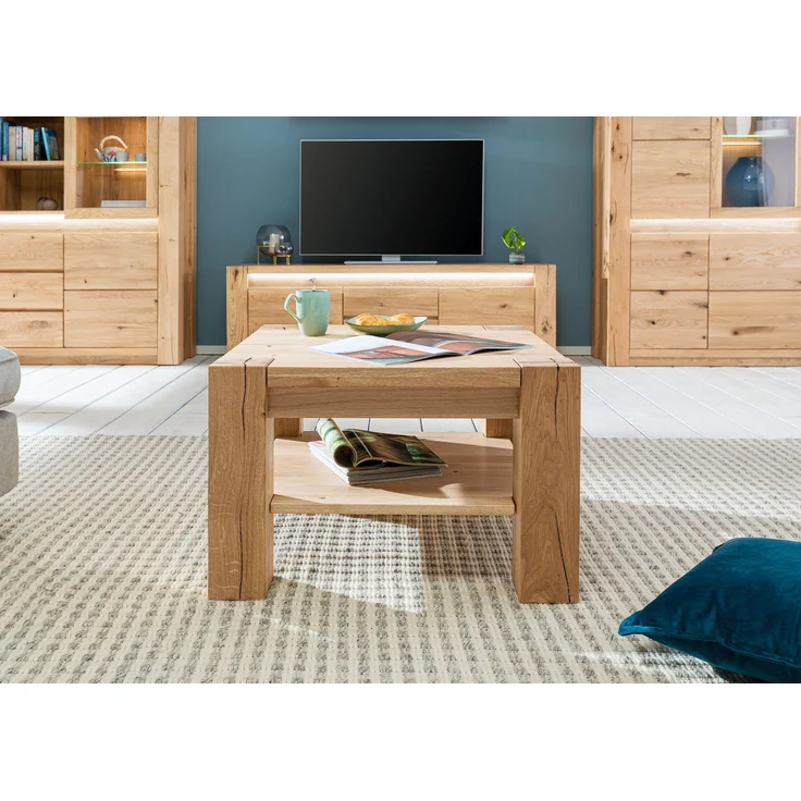 Couchtisch Wildeiche 70x70x45 beige geölt KENT #214 – Bild 3