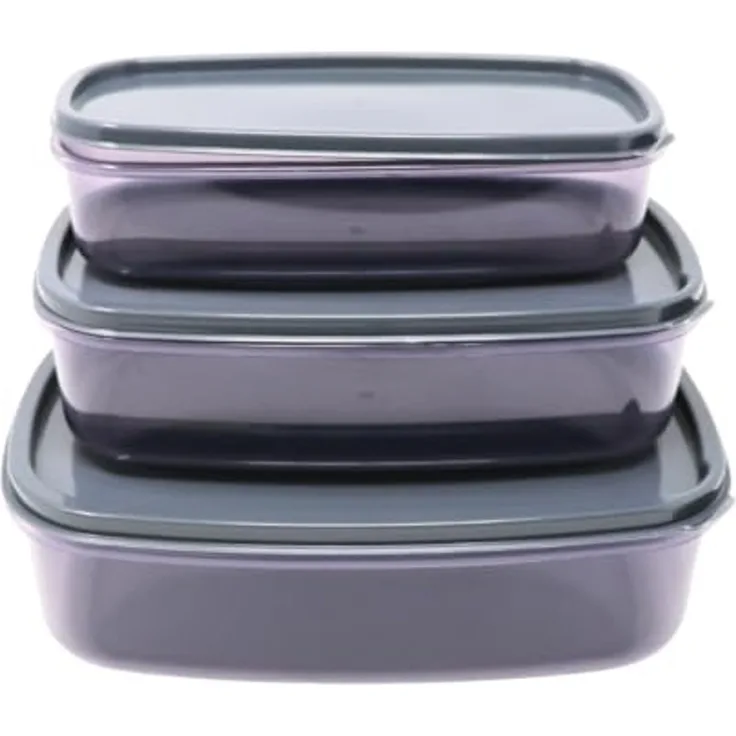 Aufbewahrungsbox Set 3er-Set, 300 / 500 / 850 ml, mit Deckel - Anthrazit