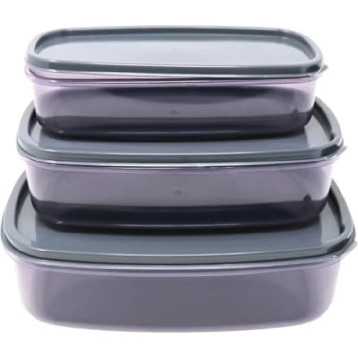 Aufbewahrungsbox Set 3er-Set, 300 / 500 / 850 ml, mit Deckel - Anthrazit – Bild 1