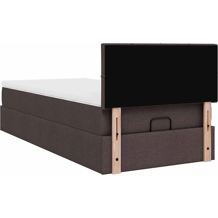 vidaXL Ottoman-Bett mit Matratze Dunkelbraun 100x200 cm Stoff 3311438 – Bild 8
