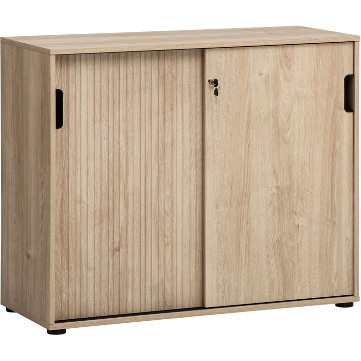 Schildmeyer Aktenschrank Emmik 702042, weißeiche Dekor/gestreift, 100 x 41 x 83,6 cm – Bild 1