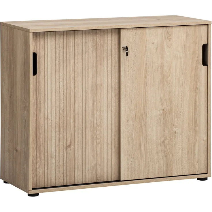 Schildmeyer Aktenschrank Emmik 702042, weißeiche Dekor/gestreift, 100 x 41 x 83,6 cm